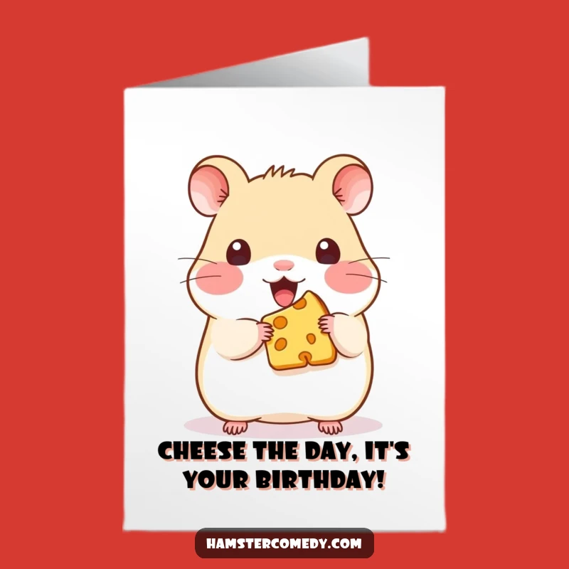 Cheesy Hamster Birthday Card: Free Printable Funny Downloadable Gift for Cheese Lovers