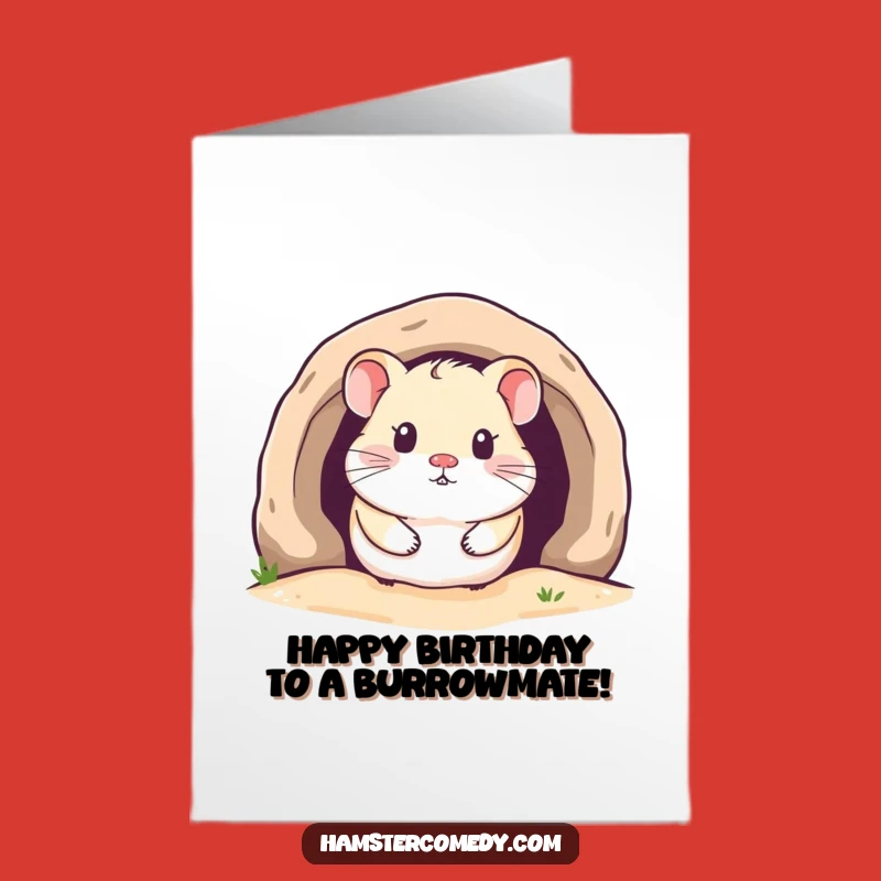 Free Printable Birthday Card: Cozy Hamster Peek, Cute & Funny Downloadable Greeting
