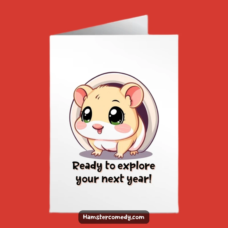 Free Printable Birthday Card: Curious Hamster Adventure - Funny Gift