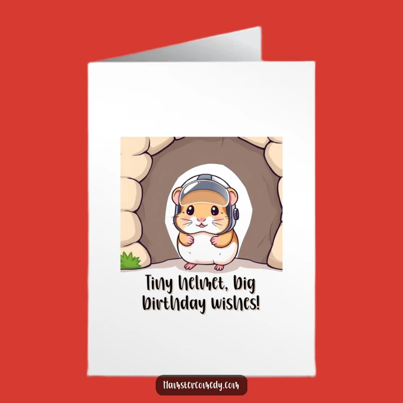 Free Printable Birthday Card: Funny Hamster Helmet Hero for a Hilarious Downloadable Gift