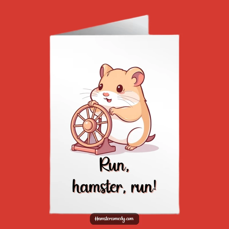 Free Printable Hamster Card: Wheel Fun Birthday, Downloadable DIY Gift