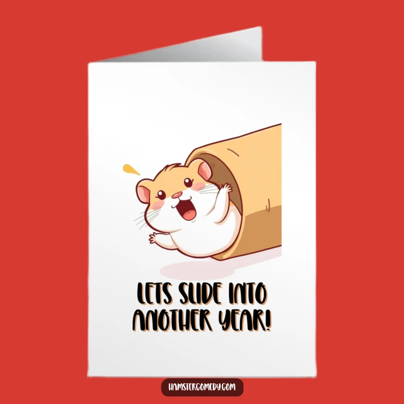 Free Printable Birthday Card: Hamster Tube Slide, Funny Downloadable Gift