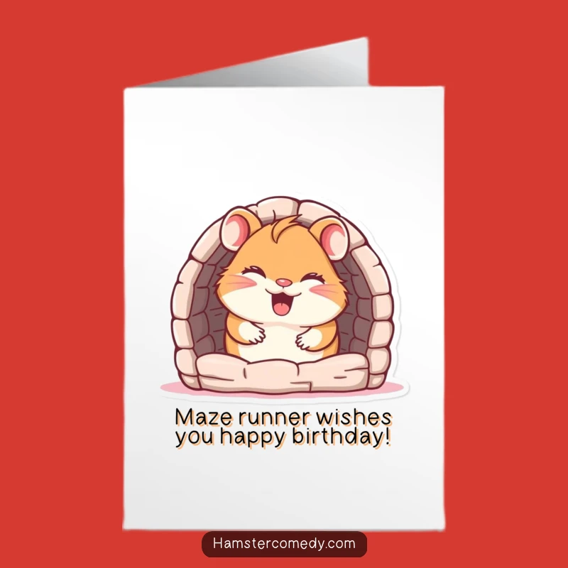 Free Printable Hamster Birthday Card: Funny Maze Peeker Downloadable Gift