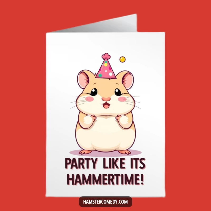Free Printable Hamster Party Hat Birthday Card - Funny Downloadable Gift for Him or Her!