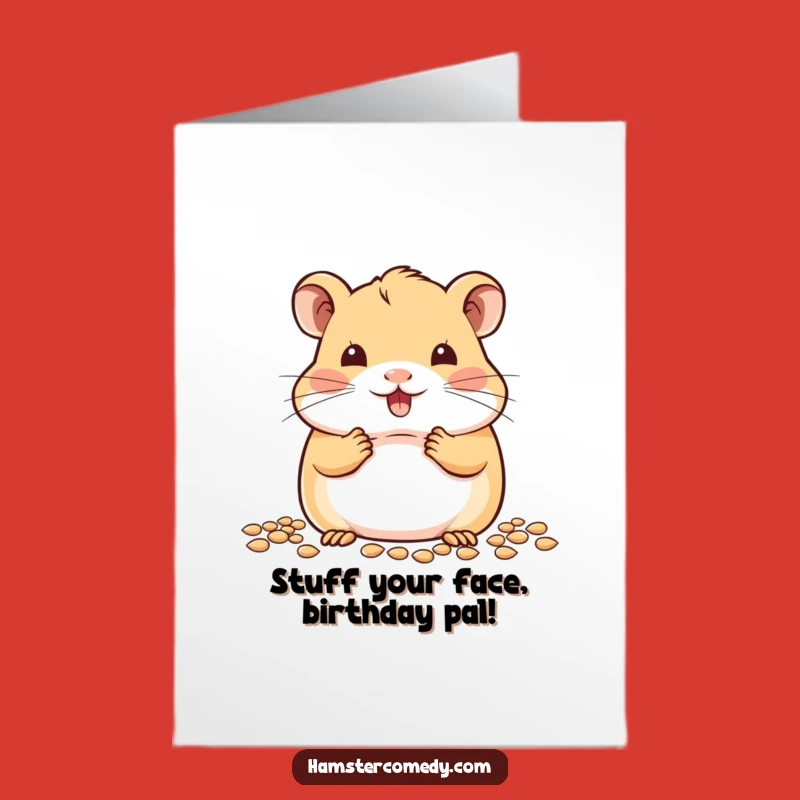Free Printable Kawaii Hamster Birthday Card: Funny Downloadable Gift For Cute Lovers