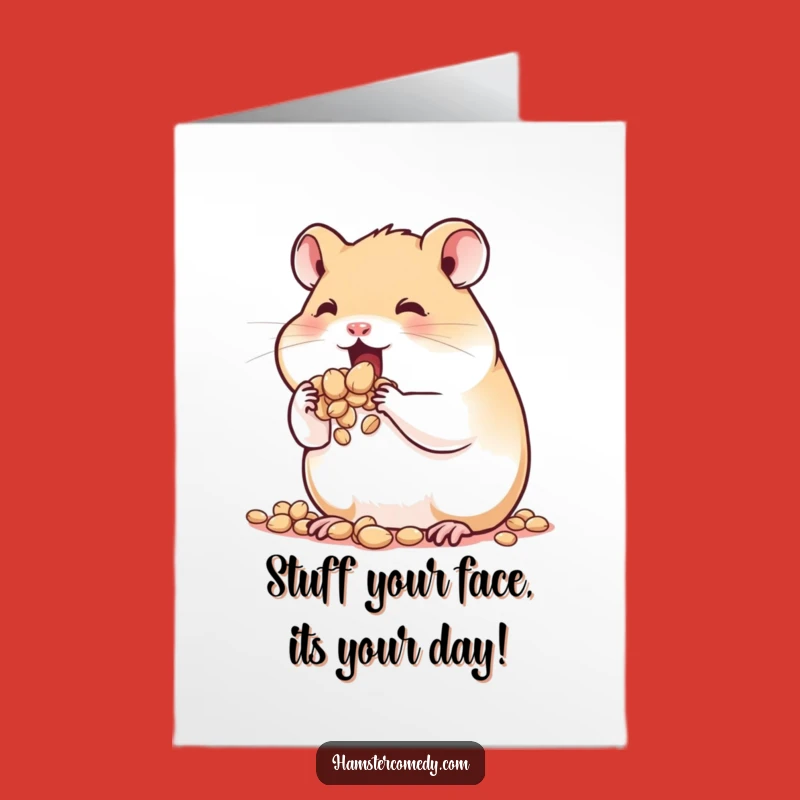 Free Printable Birthday Card: Hamster Cheeky Seeds, Funny Downloadable Gift