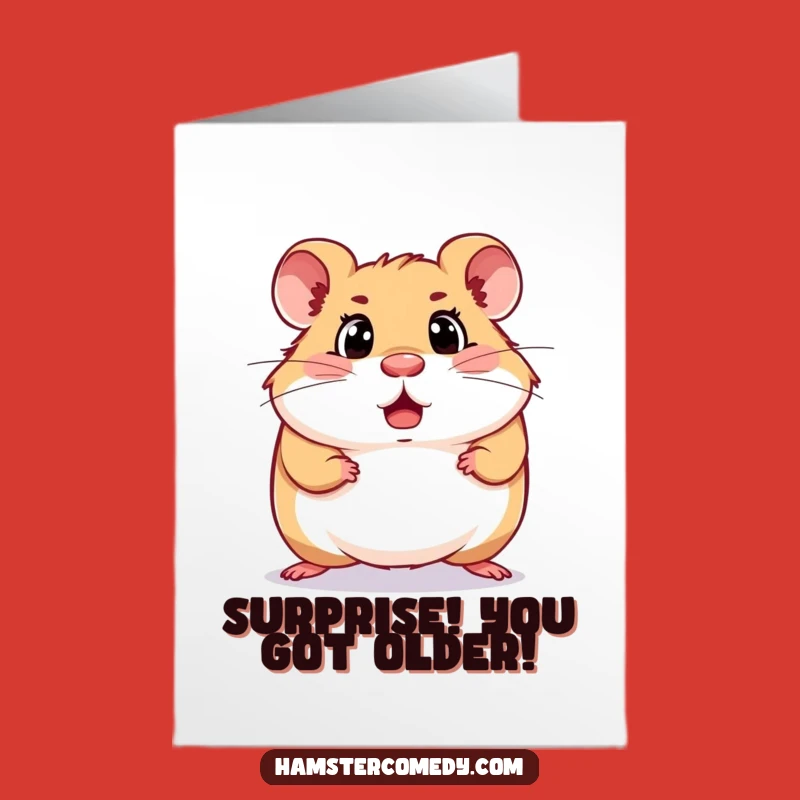 Free Printable Hamster Card: Surprised Scurry Birthday Fun, Downloadable DIY Gift