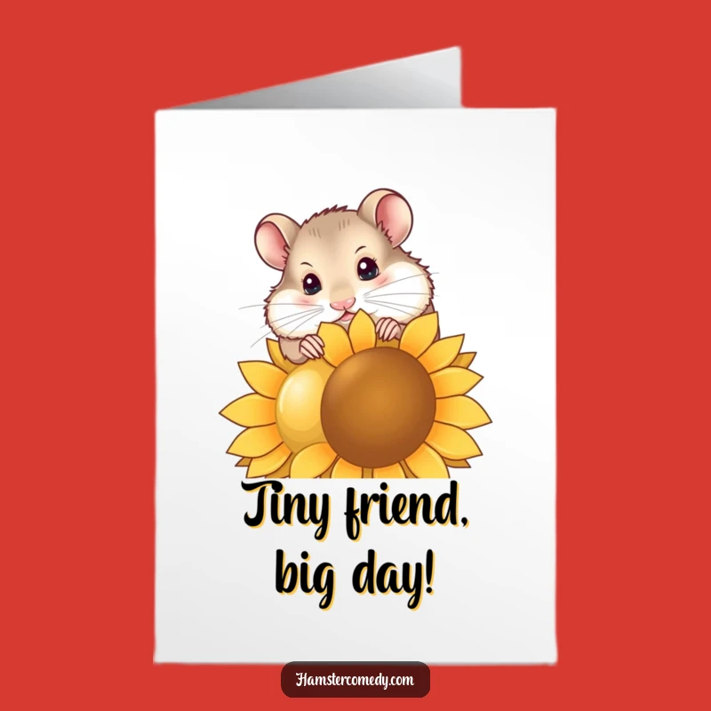 Free Printable Birthday Card: Funny Hamster Nibbling Seed, Perfect Downloadable Gift