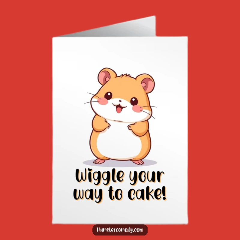 Free Printable Birthday Card: Wiggling Kawaii Hamster Funny Dance Downloadable Gift