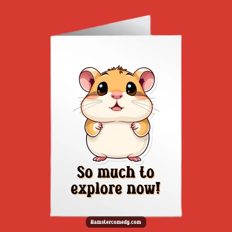Free Printable Congrats Card Curious Hamster Wide Eyes Downloadable Gift
