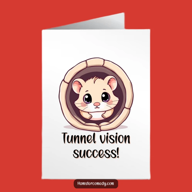 Free Printable Congrats Card: Hamster Tunnel Triumph, Downloadable Humorous Gift