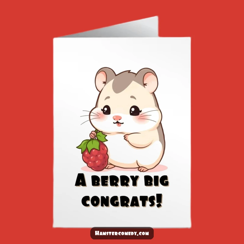 Free Printable Congrats Card: Shy Hamster Berry, A Sweet Gift of Success!