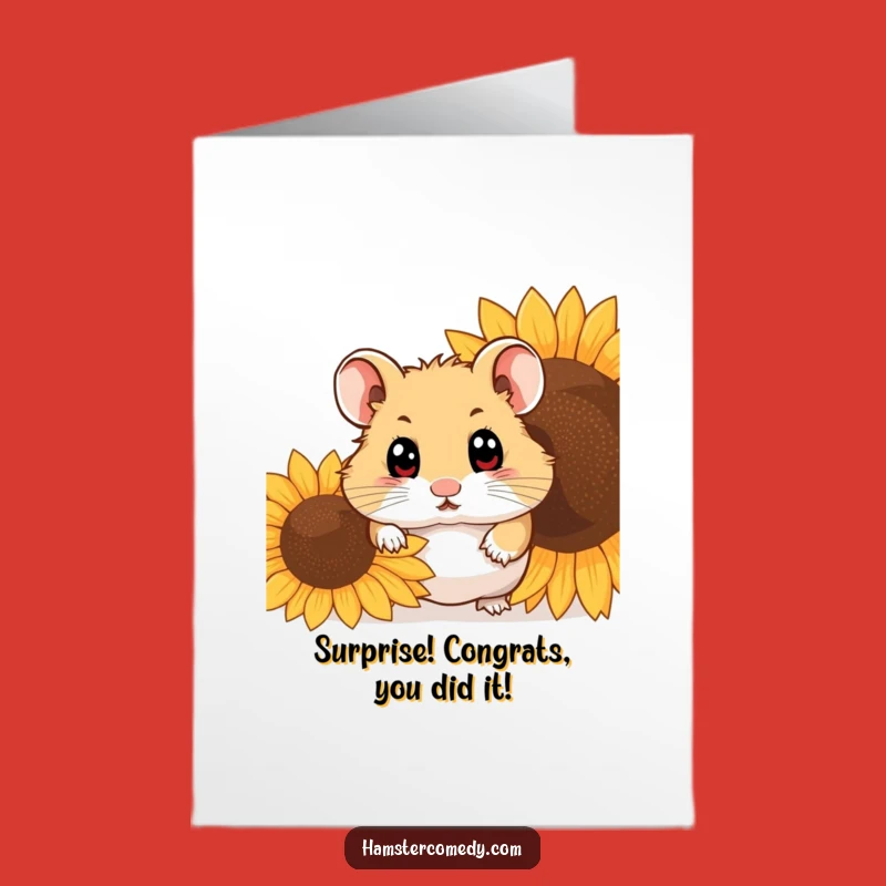 Free Printable Congrats Card: Shy Hamster Surprise DIY Gift!
