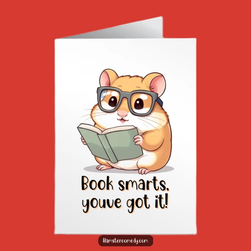 Free Printable Congrats Card: Studious Hamster, Funny Downloadable Gift