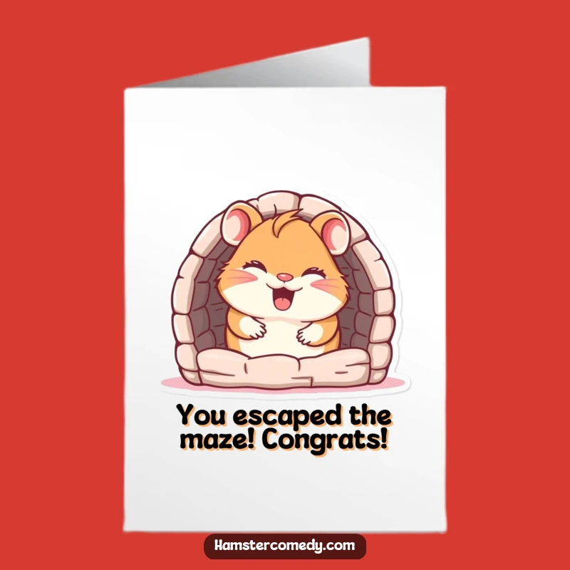 Free Printable Hamster Maze Card: Funny Congratulations Downloadable Gift