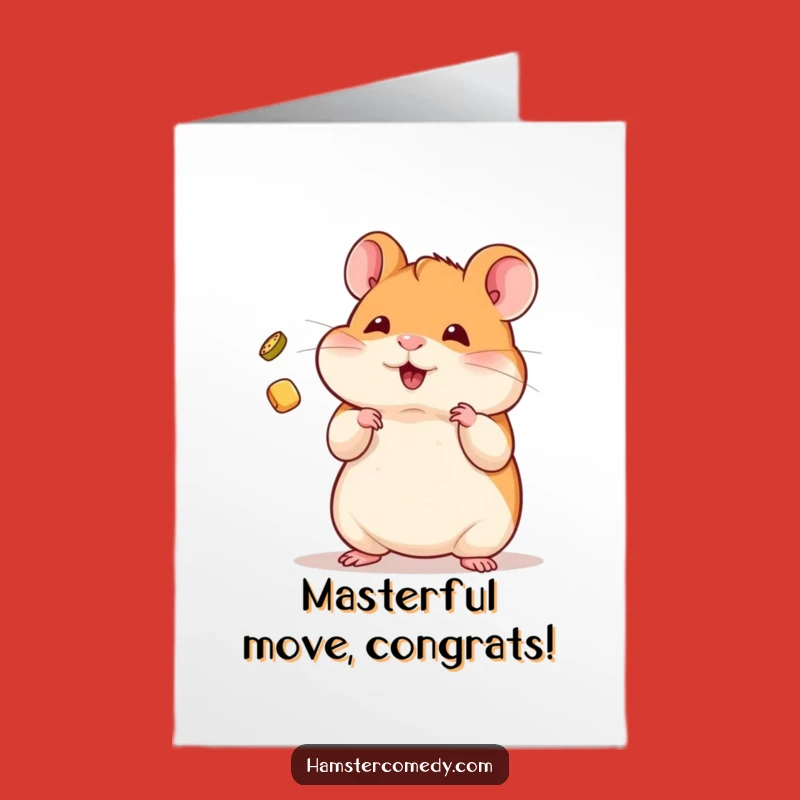 Free Printable Congrats Card: Juggling Hamster, Funny Downloadable Gift