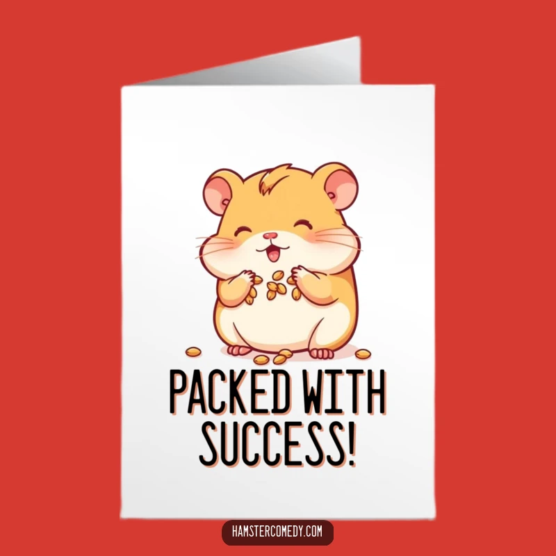 Free Printable Congrats Card: Hamster Cheeky Joy, Cute Critter Downloadable