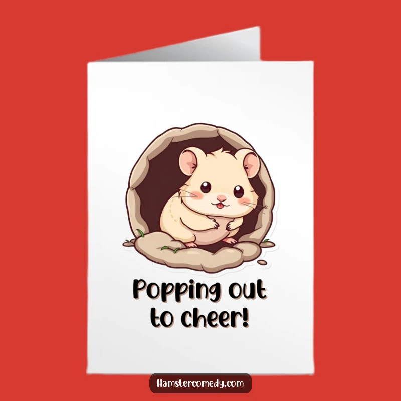 Free Printable Congrats Card: Peeking Hamster, Cute Critter Downloadable