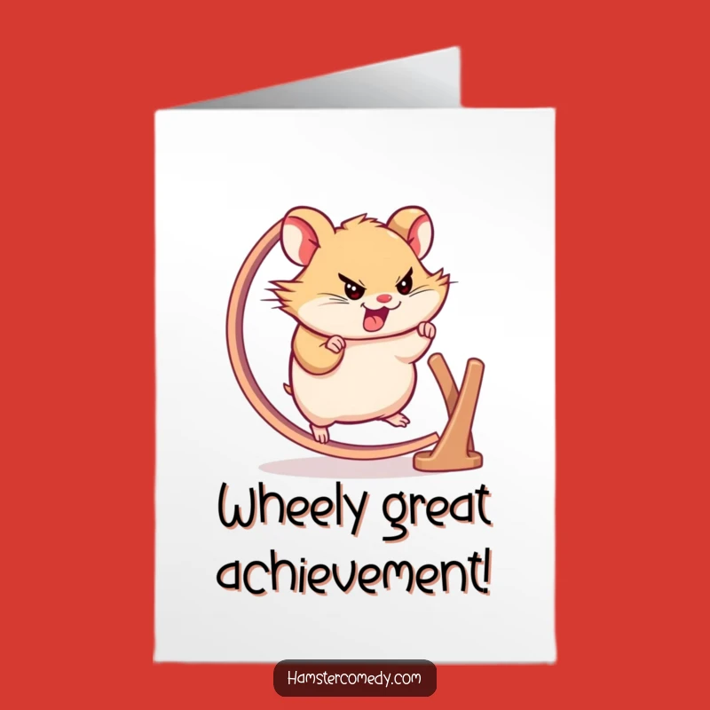 Free Printable Congratulations Card: Fast Hamster Running, Humorous Animal, Downloadable Joy