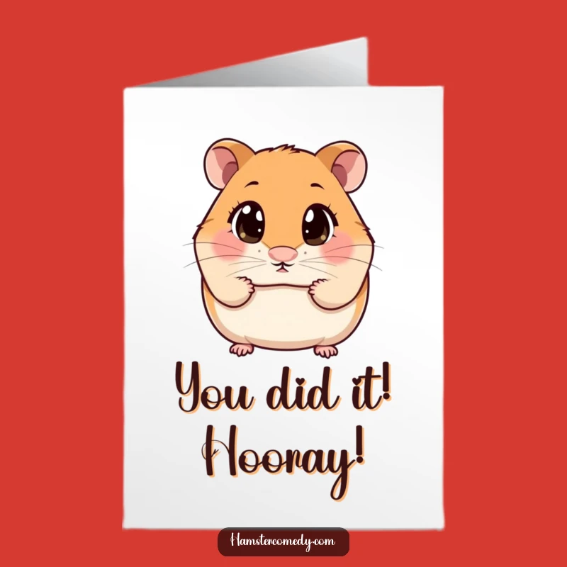 Free Printable Congratulations Card: Curious Kawaii Hamster, Funny Downloadable Gift
