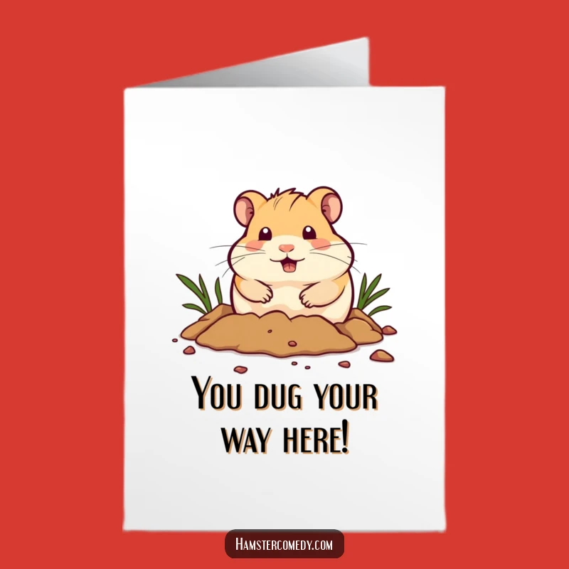 Free Printable Hamster Congrats Card: Funny Digging Hamster Downloadable Gift
