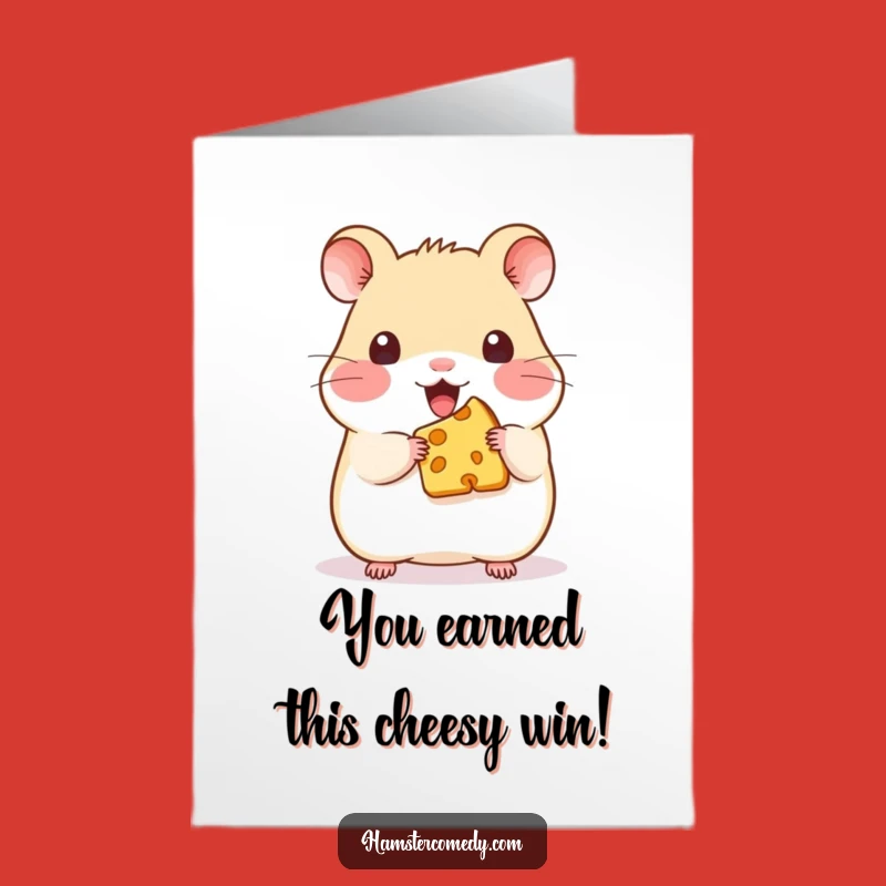 Cheesy Hamster Congrats Card: Free Printable Funny Downloadable Gift for Celebrating Wins