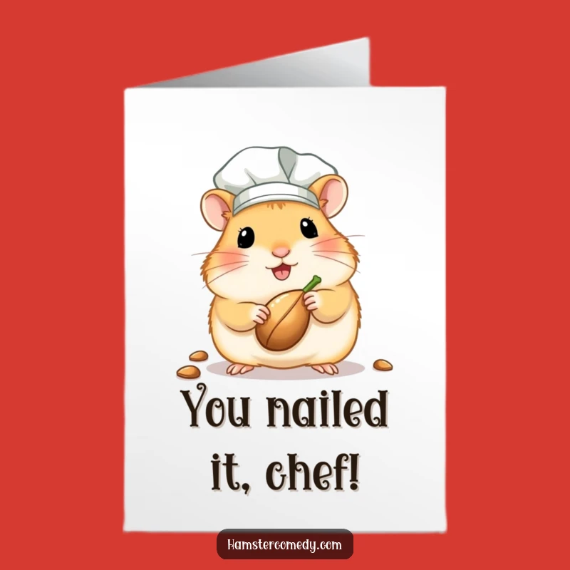 Free Printable Congrats Card: Humorous Hamster Chef Seed Surprise, Downloadable Gift