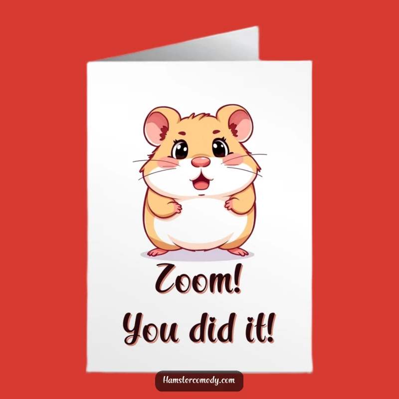 Free Printable Hamster Card: Surprised Scurry Congrats, Downloadable DIY Gift