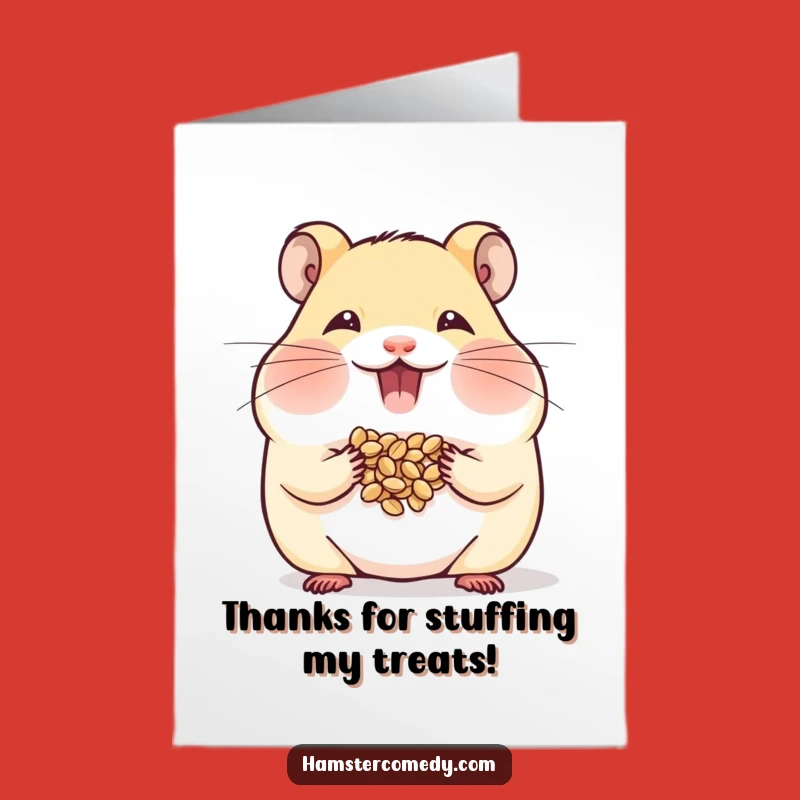 Free Printable Hamster Thank You Card: Funny Downloadable Gift of Gratitude
