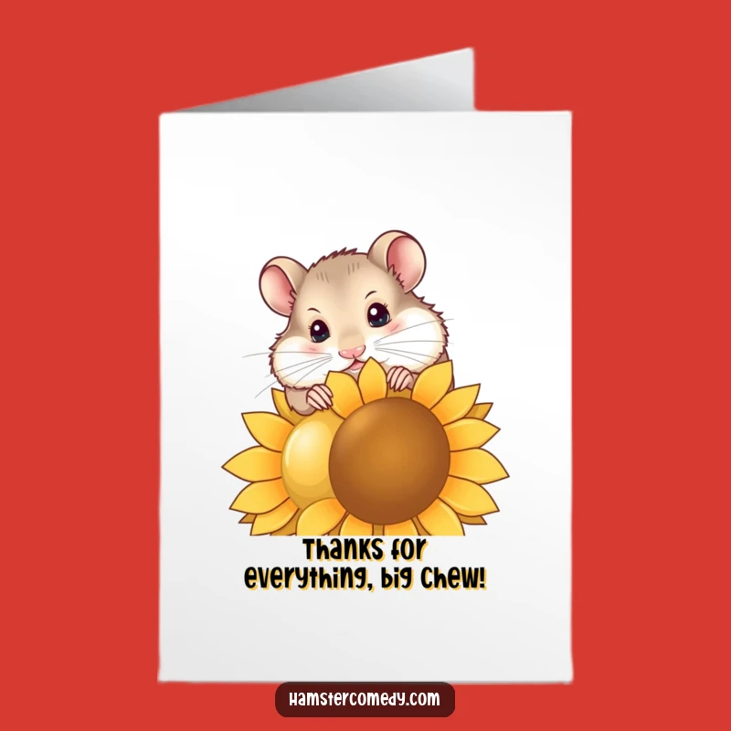 Free Printable Thank You Card: Adorable Hamster Seed Lover, Downloadable Gift