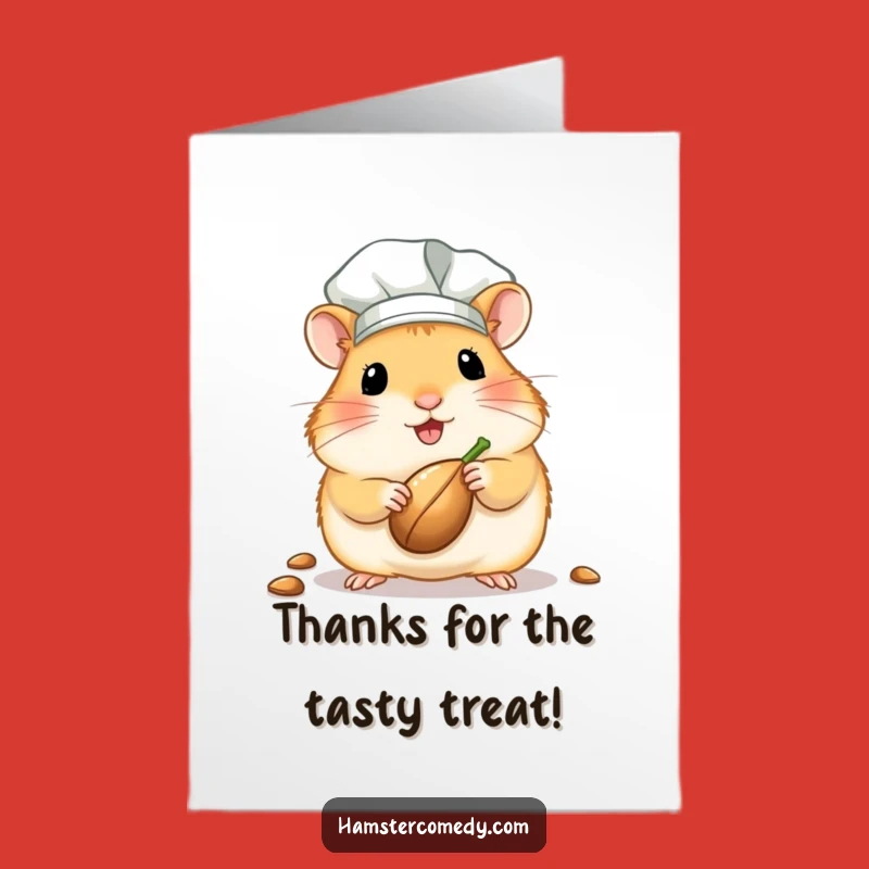 Free Printable Thank You Card: Cute Hamster Chef Seed Appreciation, Downloadable DIY