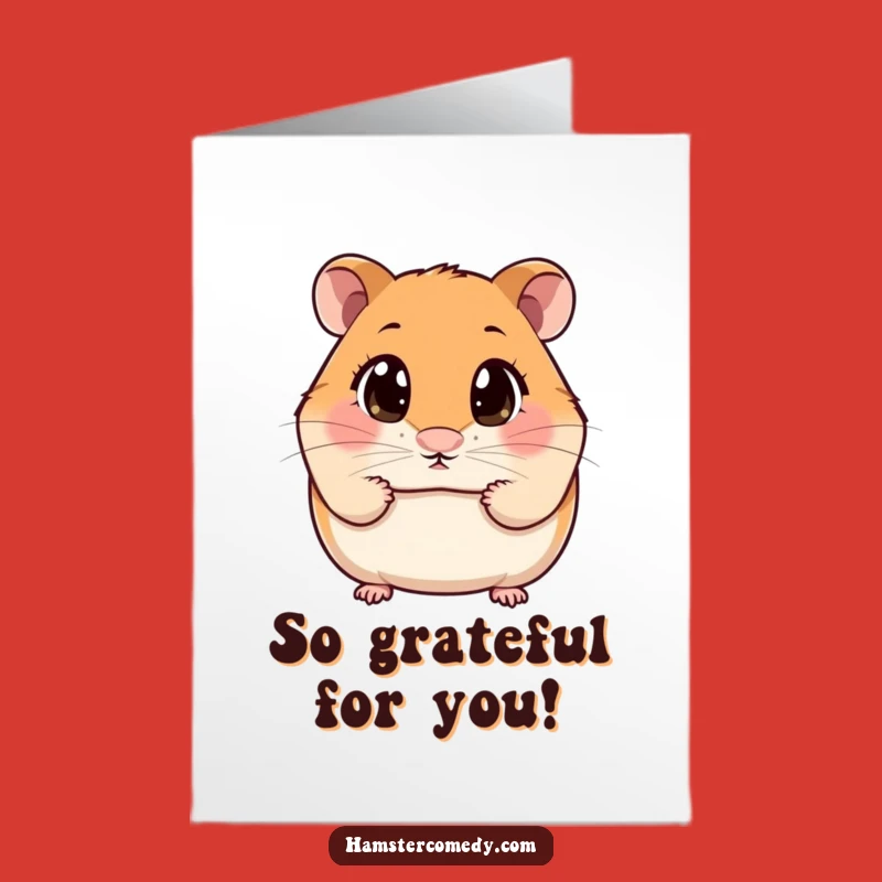 Free Printable Thank You Card: Kawaii Hamster Expressing Gratitude, Funny Gift