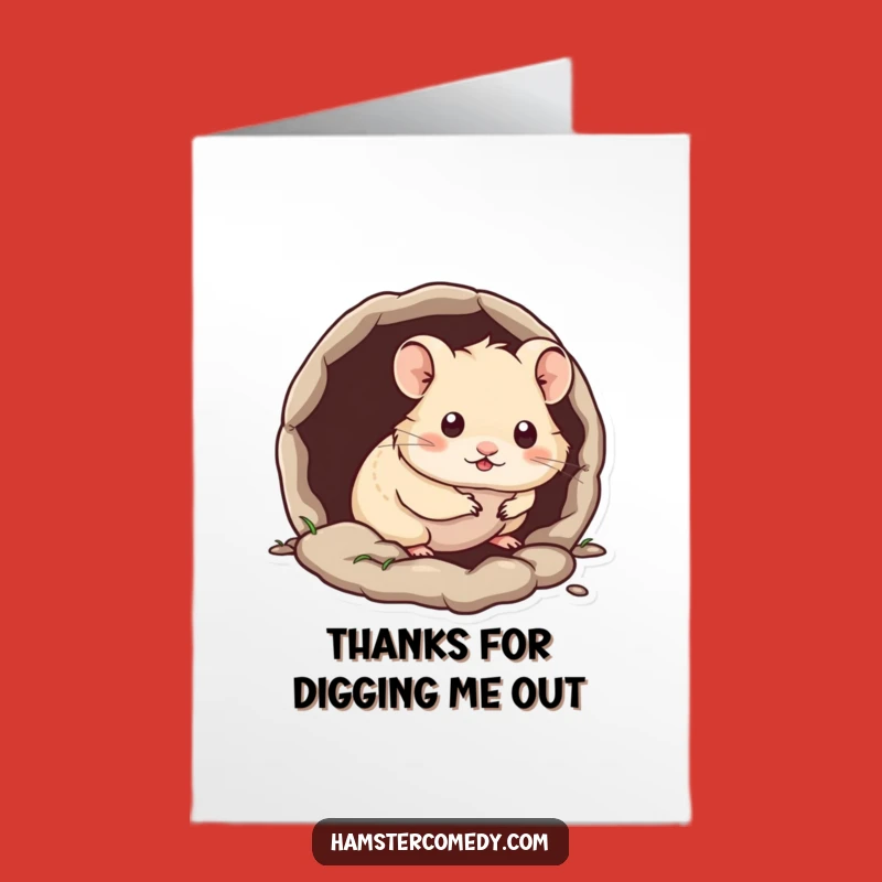 Free Printable Thank You Card: Peeking Hamster, Cute Critter Downloadable
