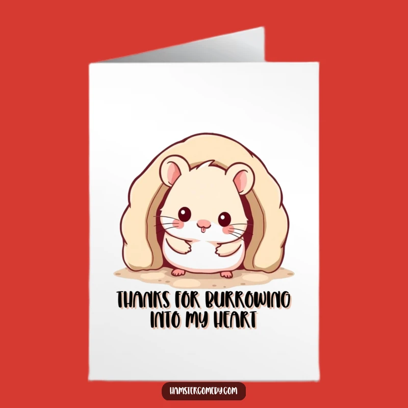 Free Printable Thank You Card: Kawaii Hamster Burrow Funny Downloadable Gift