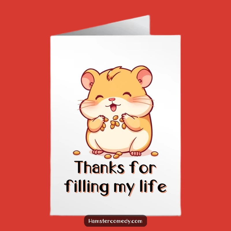 Free Printable Thank You Card: Hamster Cheeky Gratitude, Cute Downloadable Gift