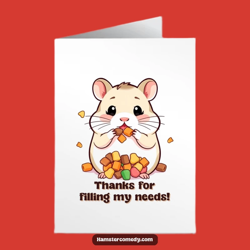 Free Printable Thank You Card: Treat Hamster Gratitude - Funny Downloadable Gift