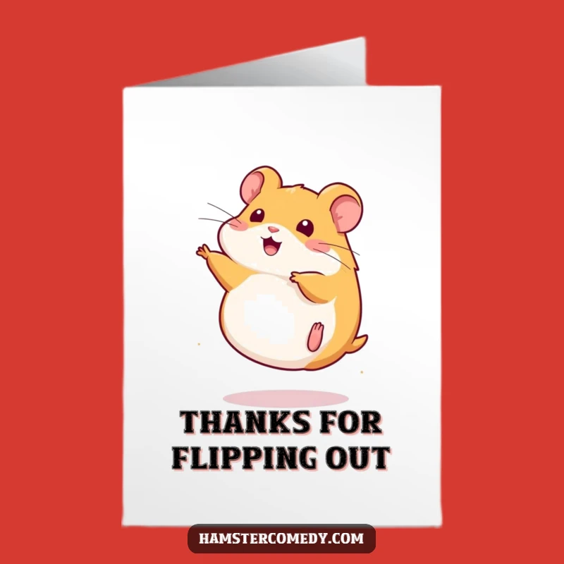 Free Printable Thank You Card: Somersaulting Hamster, Funny Downloadable Gift