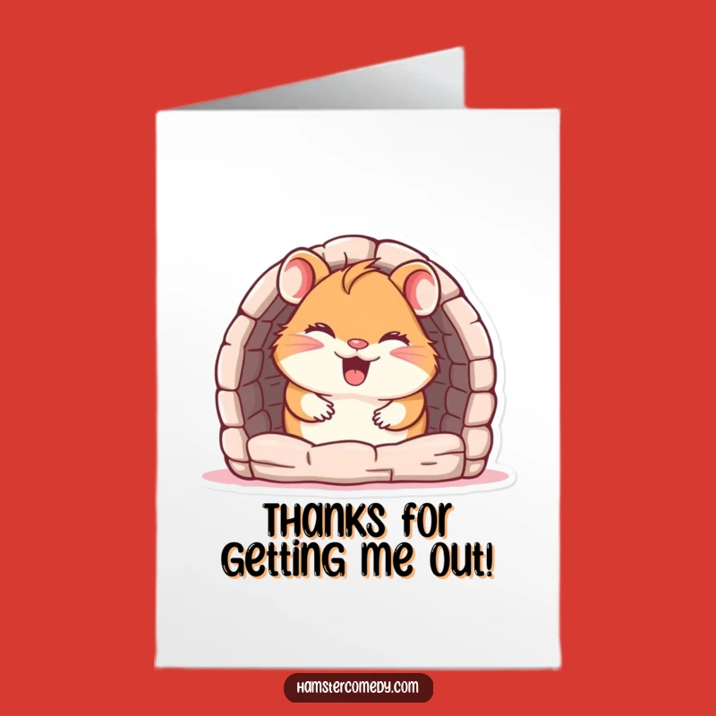 Free Printable Hamster Thank You Card: Giggling Maze Peeker Downloadable Gift