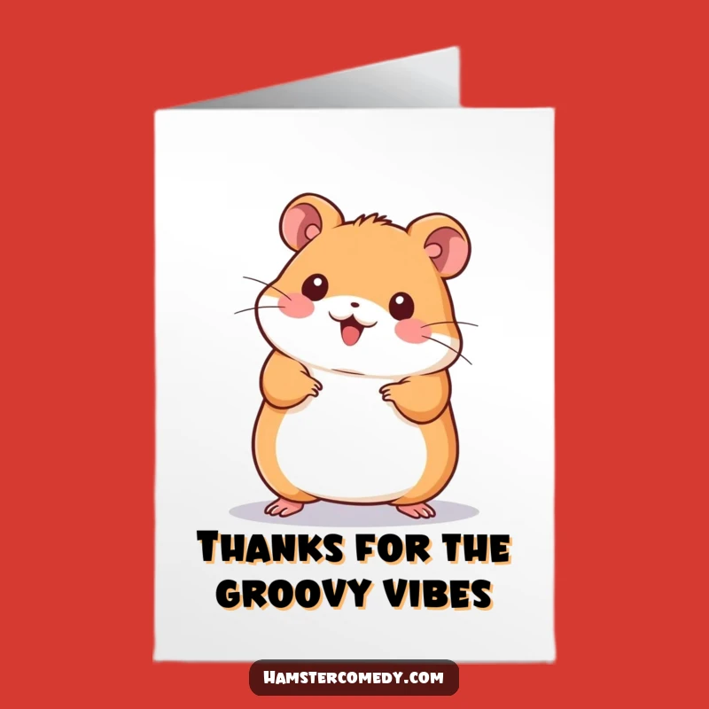 Free Printable Thank You Card: Wiggling Kawaii Hamster Dance Funny Downloadable Gift