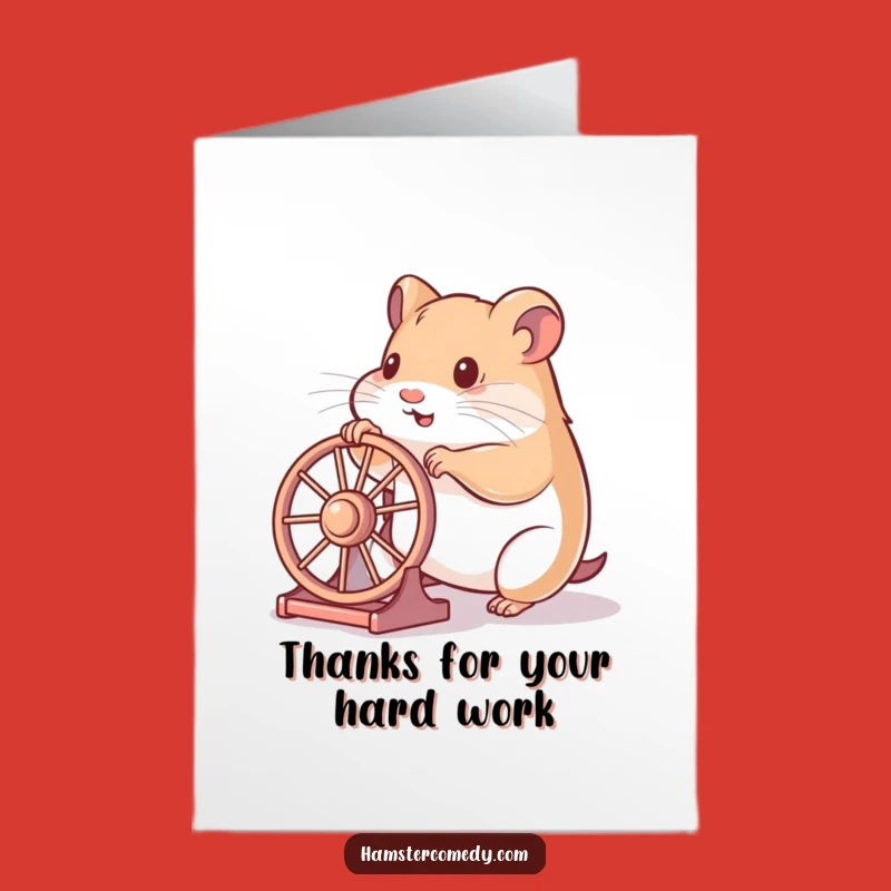 Free Printable Hamster Card: Wheel Fun Thanks, Downloadable DIY Gift