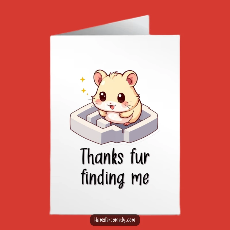 Free Printable Thank You Card: Hamster Maze Explorer, Humorous Animal, Downloadable Gratitude