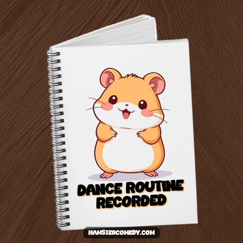 Funny Kawaii Hamster Notebook: Adorable hamster performing a lively wiggle dance, perfect for recording thoughts, plans, or dance routines.