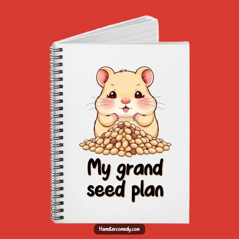 Funny Hamster Hoarding Seeds Notebook - Jot Down Ideas with Humor Gift
