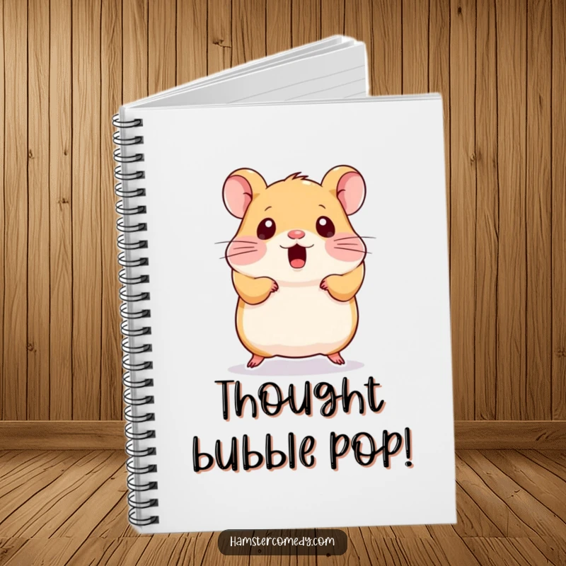 Funny Kawaii Hamster Notebook: A cute notebook with a surprised kawaii hamster on the cover, perfect for capturing ideas and doodles.