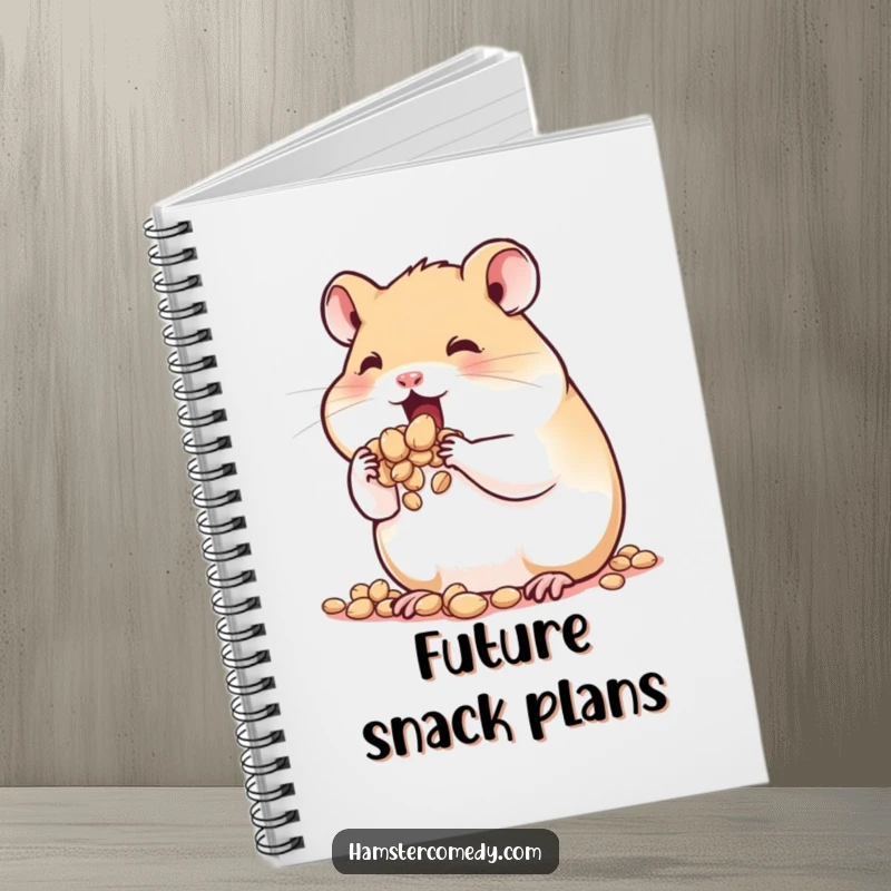 Funny Hamster Notebook: A cute hamster stuffing its cheeks with seeds, ideal for note-taking with a smile and a hint of fun.