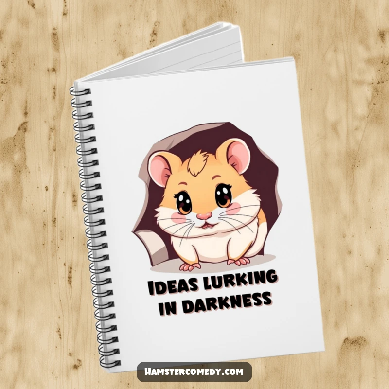 Funny hamster notebook with a curious hamster peeking out, inspiring creativity and capturing every observant thought.