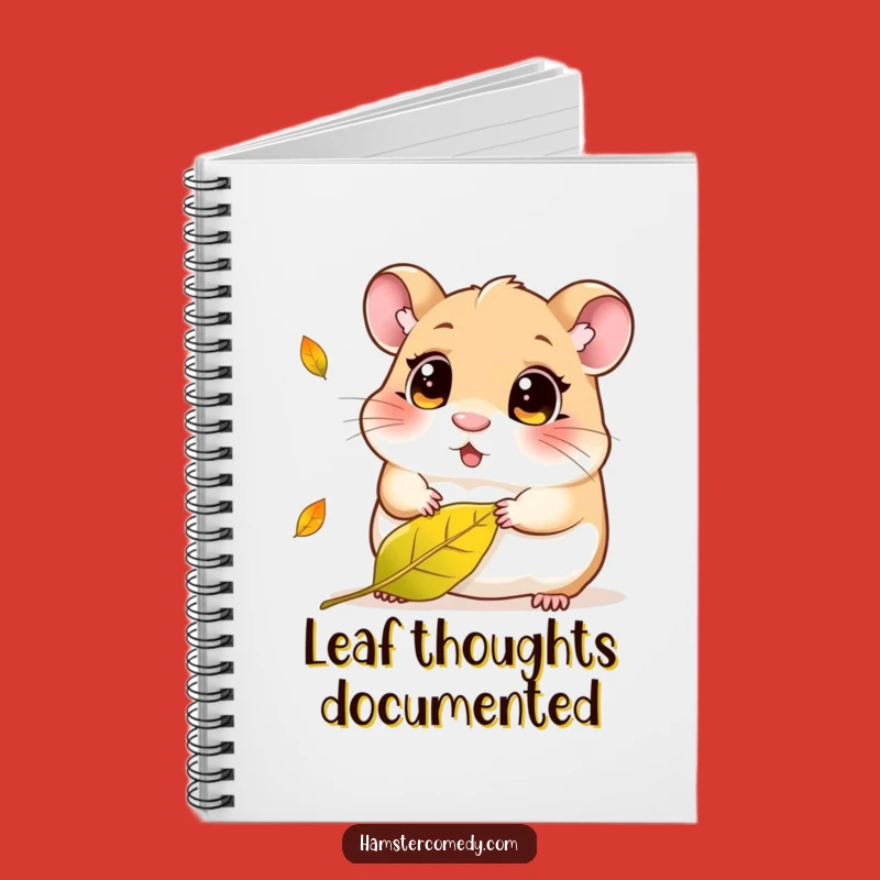 Funny Kawaii Hamster Leaf Notebook - Cute Curious Amigurumi Journal Gift