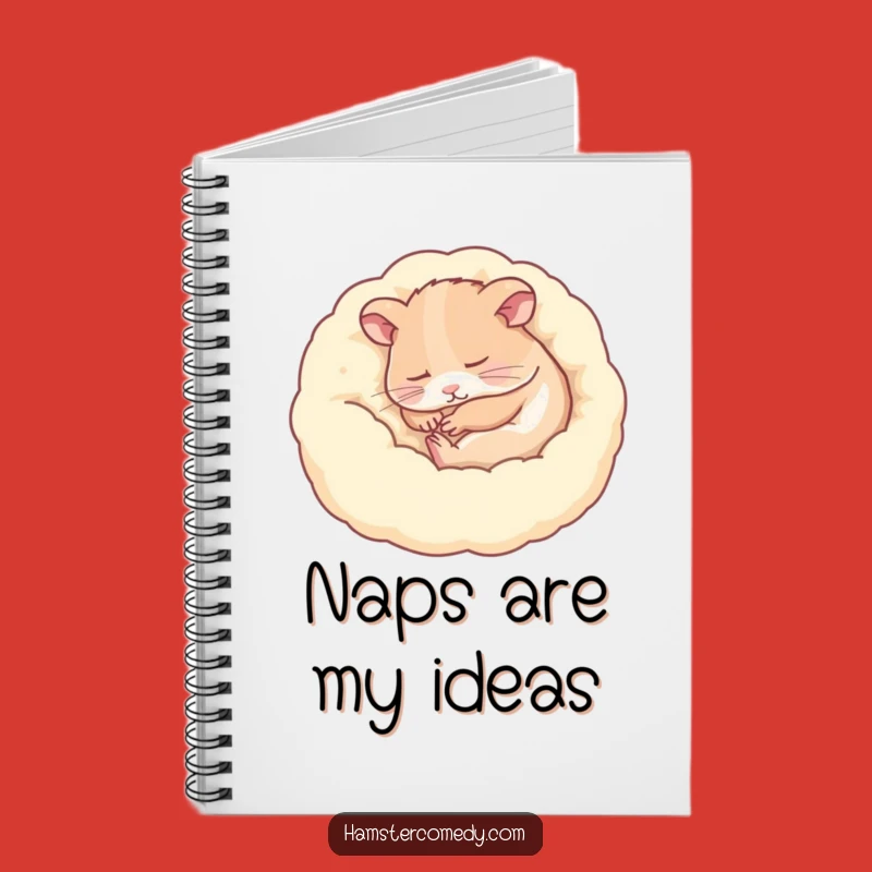 Funny Sleeping Hamster Cozy Notebook - Peaceful Journal Funny Gift