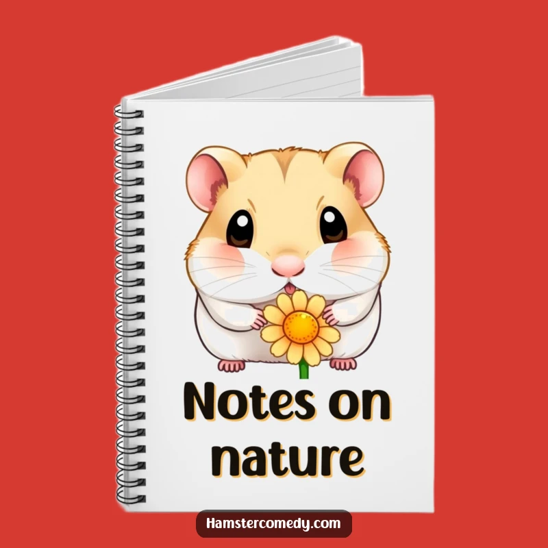Funny Wide-Eyed Hamster Flower Notebook - Capture Ideas with Curious Flair