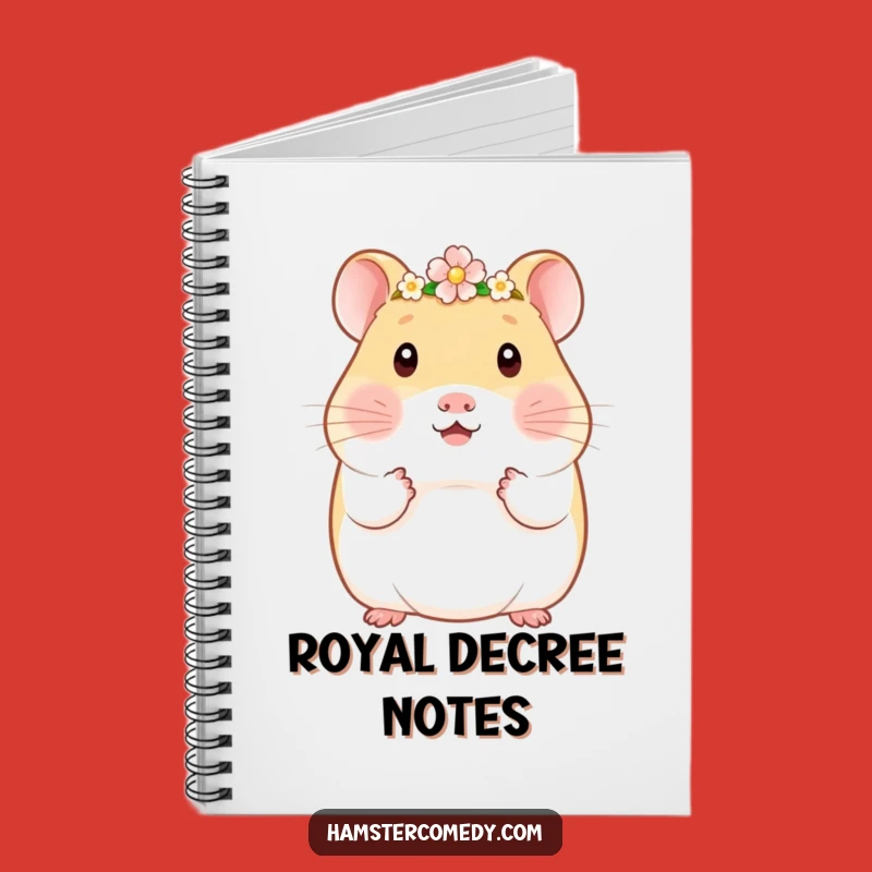 Funny Kawaii Hamster Flower Crown Notebook - Cute Royal Amigurumi Journal Gift